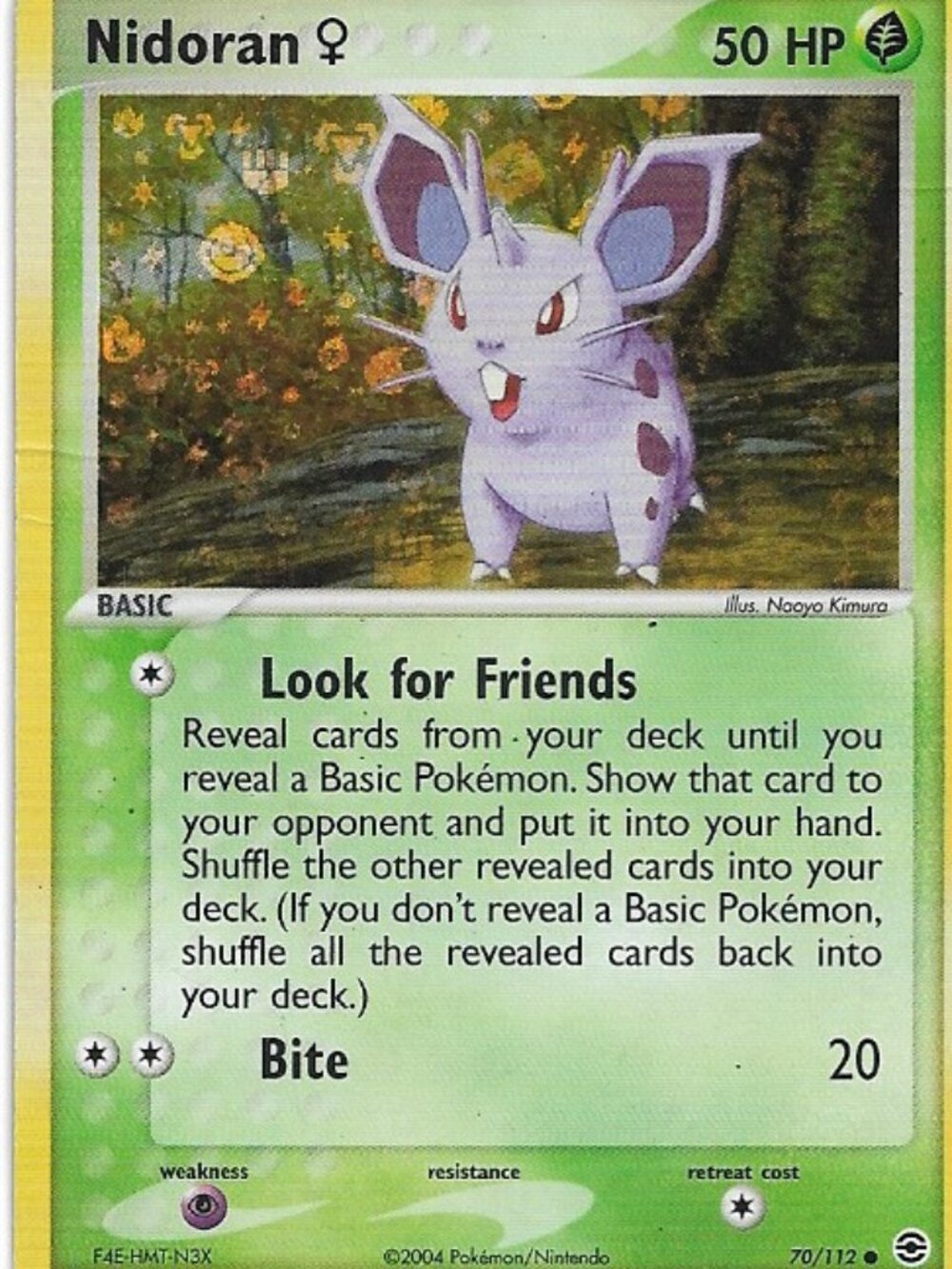 Pokemon Nidoran Female 70/112 EX FireRed & LeafGreen Holo HP